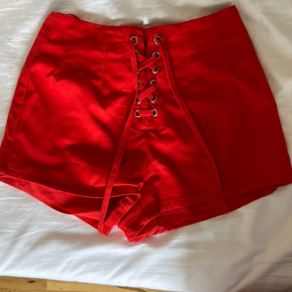 CHIARA LACE UP SHORT IN RED